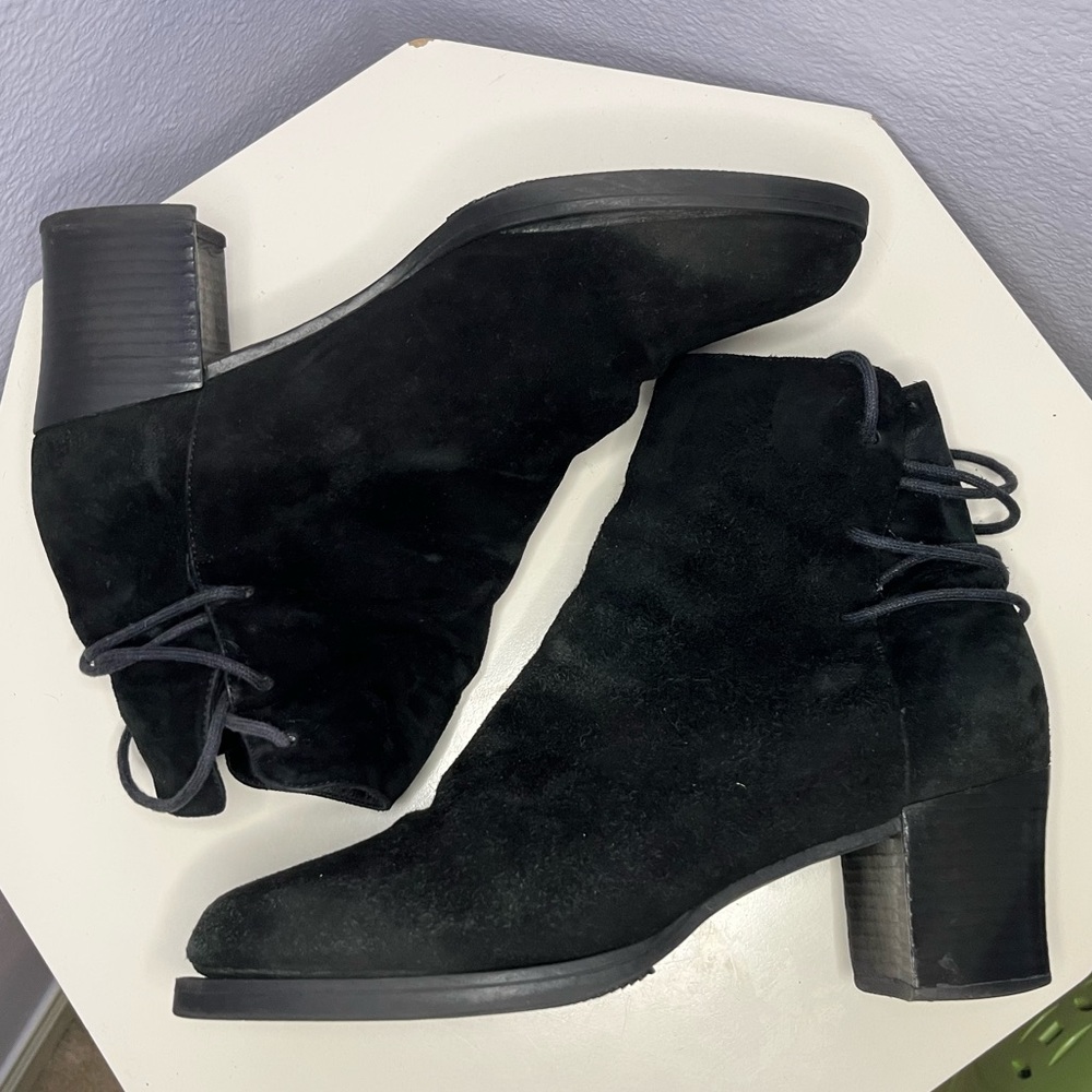 Laced Black Suede Boots